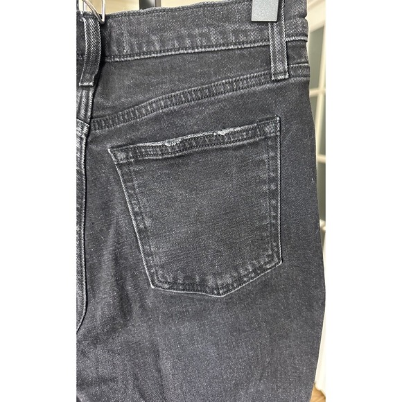 Abercrombie & Fitch The Mom Jeans 26 2R Black High Rise Distressed Ripped Hem - Picture 6 of 8